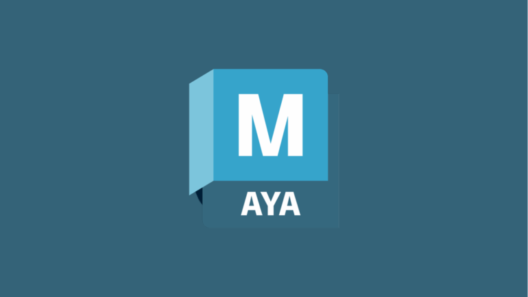logo d'Autodesk Maya, un logiciel professionnel utilisé pour la modélisation, l'animation et le rendu 3D